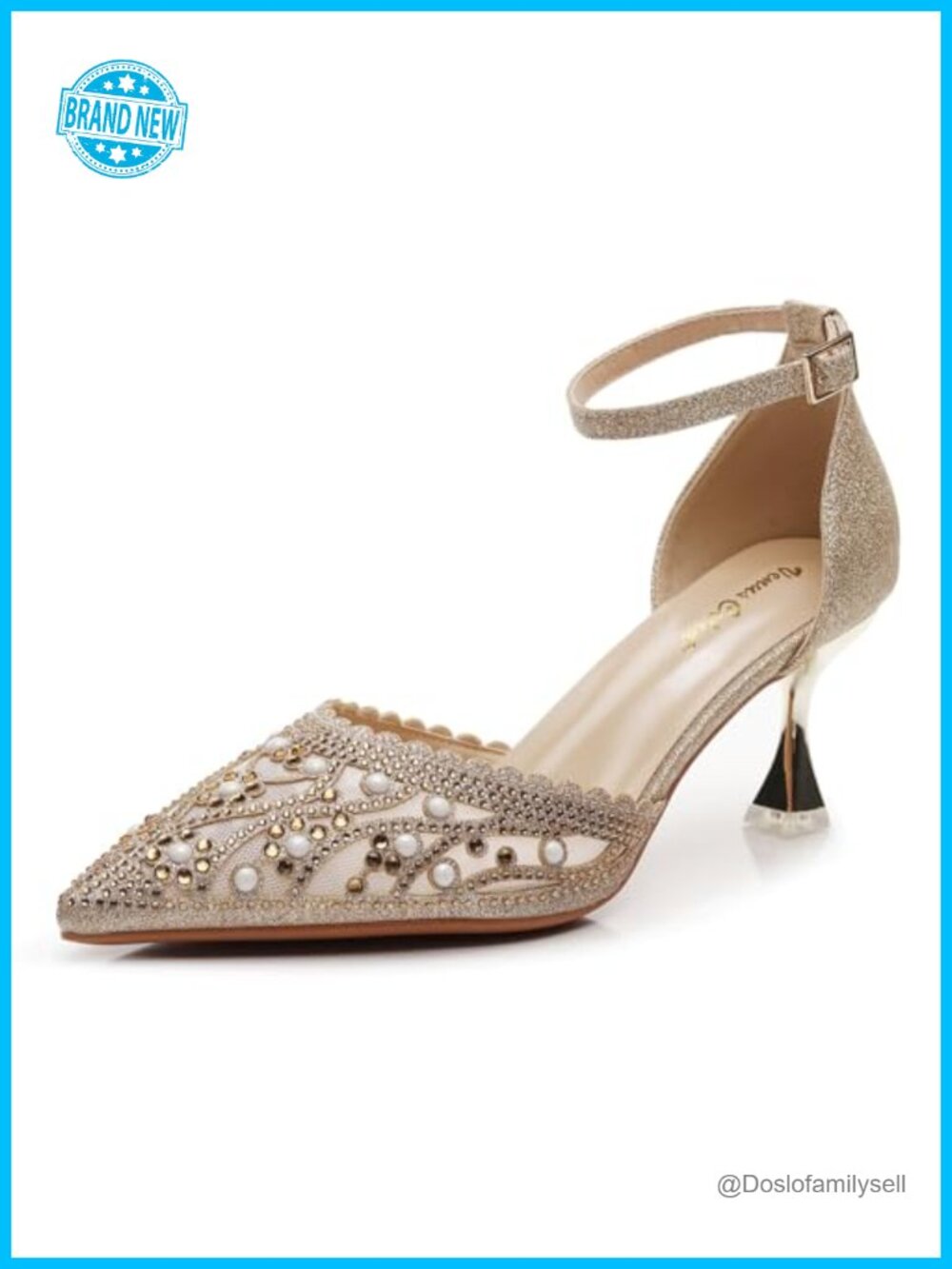VenusCelia Women's D'Orsay Ankle Strap Kitten Heel Pumps Shoes